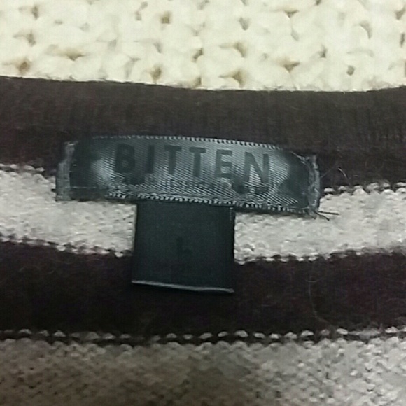 Sarah Jessica Parker Bitten Sweater Pullover Purple & Gray Stripe Size Large - Picture 3 of 5